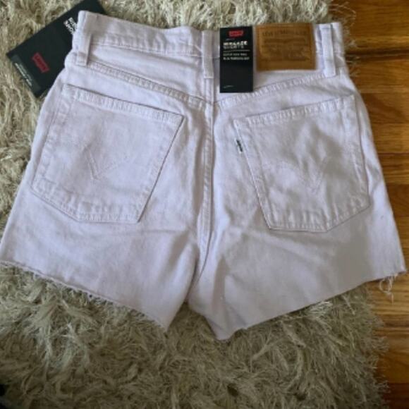 LEVI'S Ribcage Shorts raw‎ hem purple Lavendar size 30 90s vibe y2k new!! - Picture 4 of 8